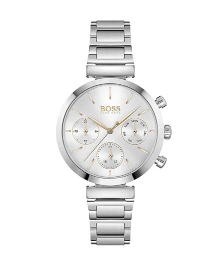 Hugo Boss Flawless Horloge Silver/Rose gold Steel silver dial 36mm Women's watch 1502530