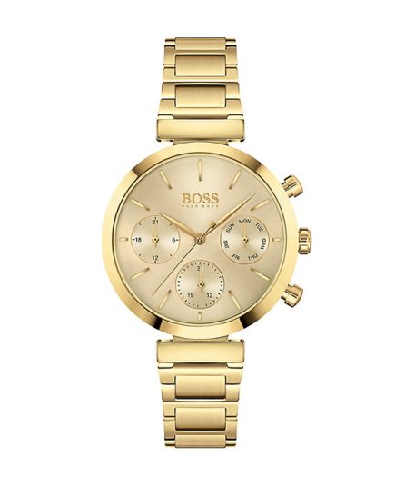 Hugo Boss Flawless Horloge Gold Steel gold dial 36mm Women's watch 1502532