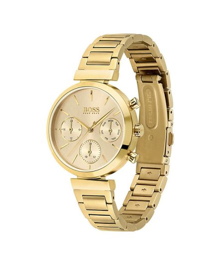 Hugo Boss Flawless Horloge Gold Steel gold dial 36mm Women's watch 1502532