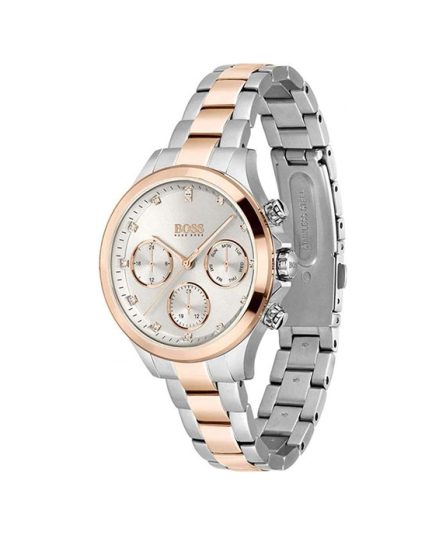 Hugo Boss Silver/Rose Gold Steel White Dial 38mm Women's Watch 1502564