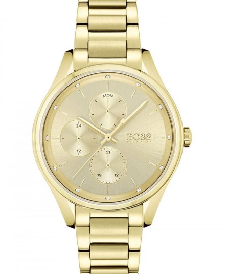 Hugo Boss Grand Course Gold Steel gold dial 44mm Women's watch 1502584