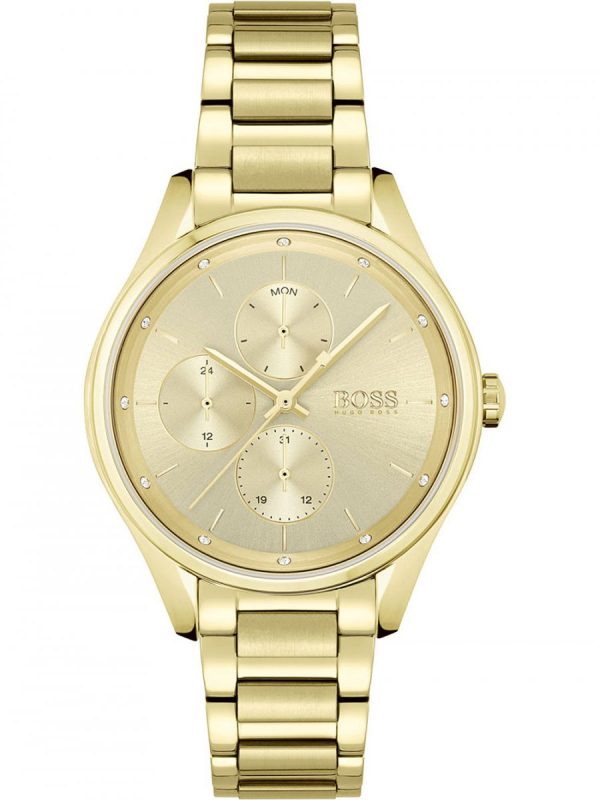 Hugo Boss Grand Course Gold Steel gold dial 44mm Women's watch 1502584