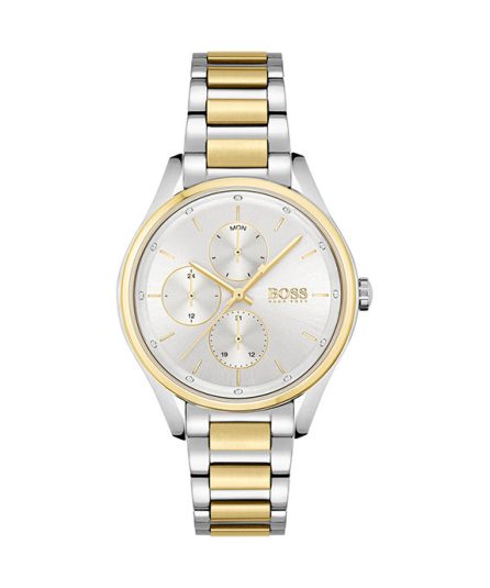 Hugo Boss Grand Course Silver/Gold Steel silver dial 44mm Women's watch 1502585