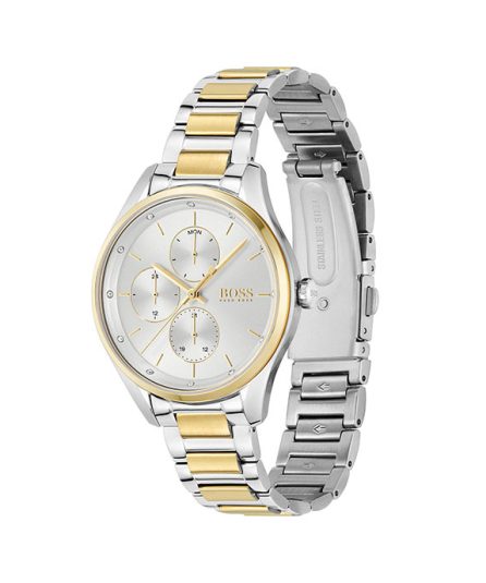 Hugo Boss Grand Course Silver/Gold Steel silver dial 44mm Women's watch 1502585