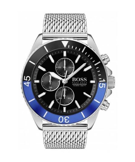 Hugo Boss Ocean Edition Silver Steel black dial 44mm Men's watch 1513742