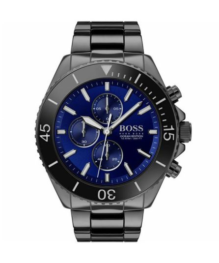 Hugo Boss Oceans Edition Black Steel Blue Dial 44mm Men's Watch 1513743