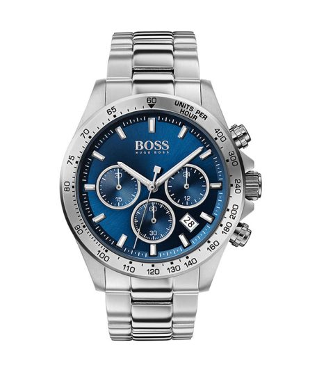 Hugo Boss Hero Silver Steel Blue Dial 44mm Men's Watch 1513755