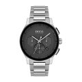 Hugo Boss Contemporary Silver Steel Black Dial 42mm Men's Watch 1513762