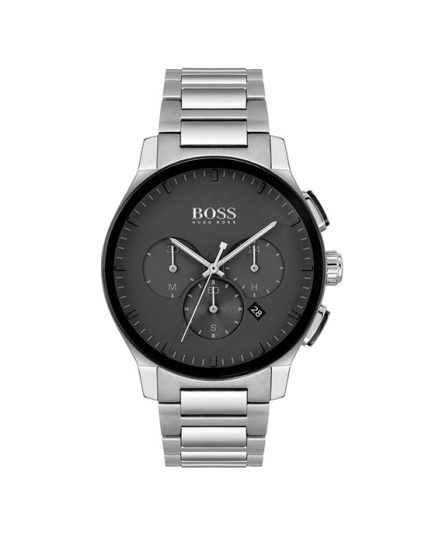 Hugo Boss Contemporary Silver Steel Black Dial 42mm Men's Watch 1513762