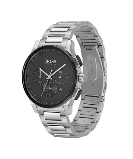 Hugo Boss Contemporary Silver Steel Black Dial 42mm Men's Watch 1513762