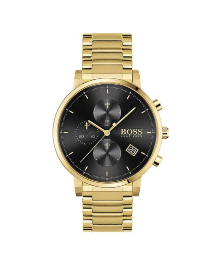 Hugo Boss Integrity Gold Steel black dial 42mm Men's watch 1513781