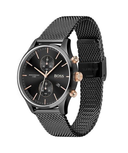 Hugo Boss Skymaster Black Steel black dial 44mm Men's watch 1513811