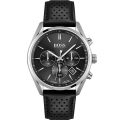 Hugo Boss Champion Black Leather black dial 44mm Men's watch 1513816