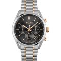 Hugo Boss Champion Silver/Rose Gold Steel Black Dial 44mm Men's Watch 1513819