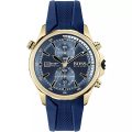 Hugo Boss Globetrotter Blue Silicone blue dial 44mm Men's watch 1513822