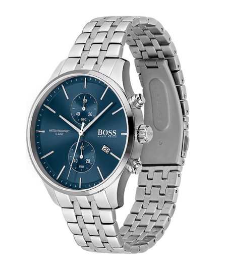 Hugo Boss Associate Silver Steel blue dial 42mm Men's watch 1513839