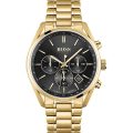 Hugo Boss Champion Gold Stainless Steel Black Dial 44mm Men's Watch 1513848