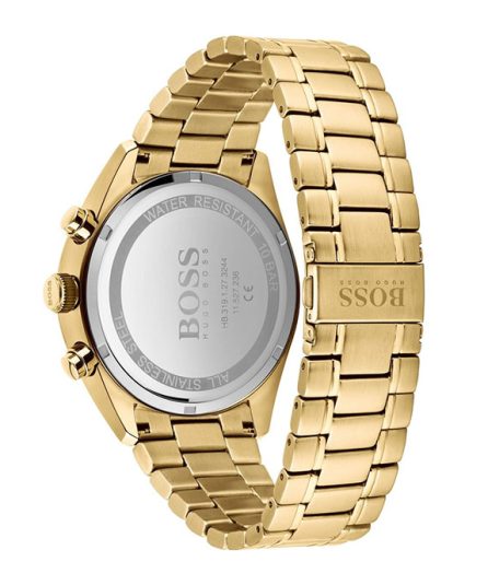 Hugo Boss Champion Gold Stainless Steel Black Dial 44mm Men's Watch 1513848