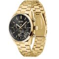 Hugo Boss Champion Gold Stainless Steel Black Dial 44mm Men's Watch 1513848