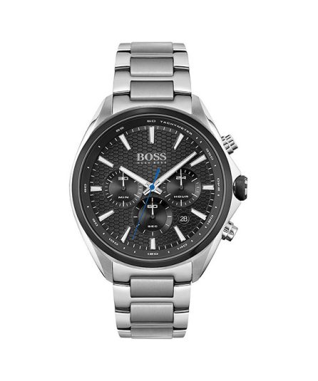 Hugo Boss Distinct Silver Steel black dial 44mm Men's watch 1513857