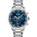 Hugo Boss Pioneer Silver Steel blue dial 44mm Men's watch 1513867