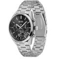 Hugo Boss Champion Silver Stainless Steel Black Dial 44mm Men's Watch 1513871