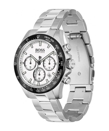 Hugo Boss Hero Silver Steel white dial 44mm Men's watch 1513875