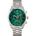 Hugo Boss Champion Silver Gold Stainless Steel Green Dial 44mm Men's Watch 1513871