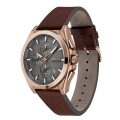 BOSS Grandmaster Brown Leather black dial 44mm Men's watch 1513882