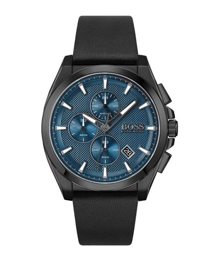 BOSS Grandmaster Grandmaster Black Leather blue dial 46mm Men's watch 1513883