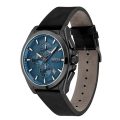 BOSS Grandmaster Grandmaster Black Leather blue dial 46mm Men's watch 1513883