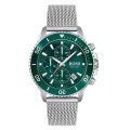 Hugo Boss Admiral Silver Steel green dial 44mm Men's watch 1513905