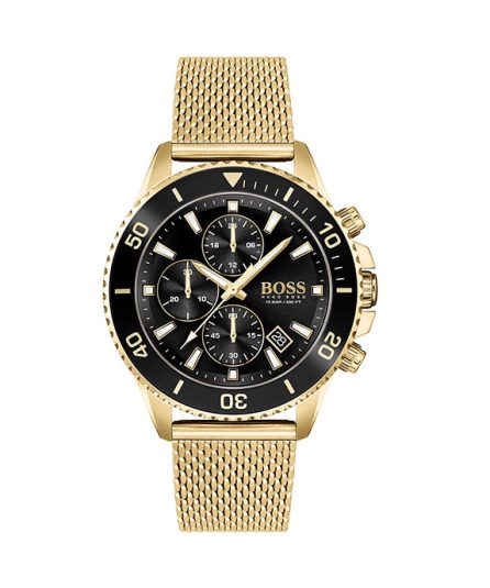 Hugo Boss Admiral Gold Steel black dial 44mm Men's watch 1513906