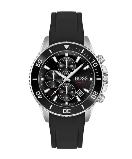 Hugo Boss Admiral Black Silicone black dial 44mm Men's watch 1513912