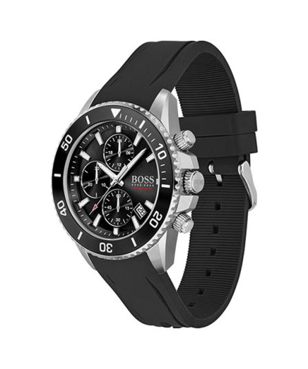 Hugo Boss Admiral Black Silicone black dial 44mm Men's watch 1513912