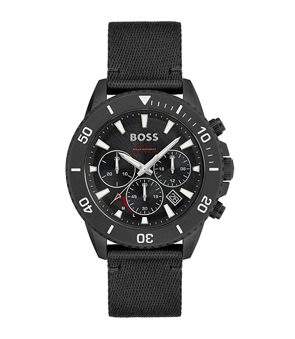 Hugo Boss Admiral Black Fabric Black Dial 46mm 1513918