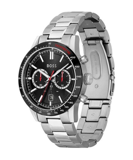 BOSS Allure Silver Steel Black Dial 46mm Men's Watch 1513922