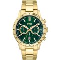 BOSS Allure Gold Steel green dial 42mm Men's watch 1513923