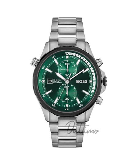 BOSS Globetrotter Globetrotter Silver Steel green dial 44mm Men's watch 1513930