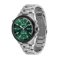 BOSS Globetrotter Globetrotter Silver Steel green dial 44mm Men's watch 1513930