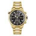 Hugo Boss Globetrotter Gold Steel black dial 44mm Men's watch 1513932