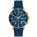 BOSS Admiral Admiral Blue Silicone blue dial 44mm Men's watch 1513965