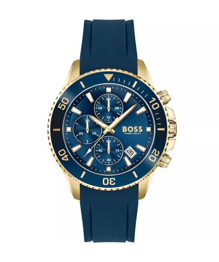 BOSS Admiral Admiral Blue Silicone blue dial 44mm Men's watch 1513965