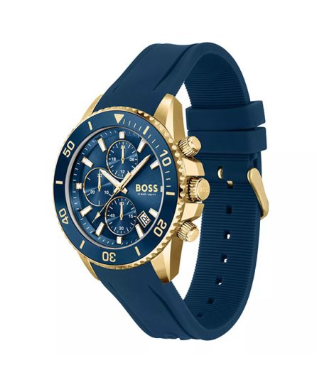 BOSS Admiral Admiral Blue Silicone blue dial 44mm Men's watch 1513965