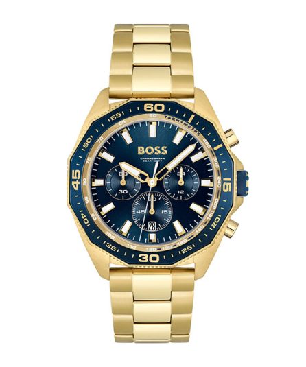 BOSS Energy Energy Gold Steel blue dial 42mm Men's watch 1513973