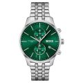 BOSS Associate Associate Silver Steel green dial 42mm Men's watch 1513975