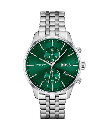 BOSS Associate Associate Silver Steel green dial 42mm Men's watch 1513975