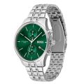 BOSS Associate Associate Silver Steel green dial 42mm Men's watch 1513975