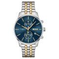 BOSS Associate Silver/Gold Steel blue dial 44mm Men's watch 1513976