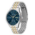 BOSS Associate Silver/Gold Steel blue dial 44mm Men's watch 1513976